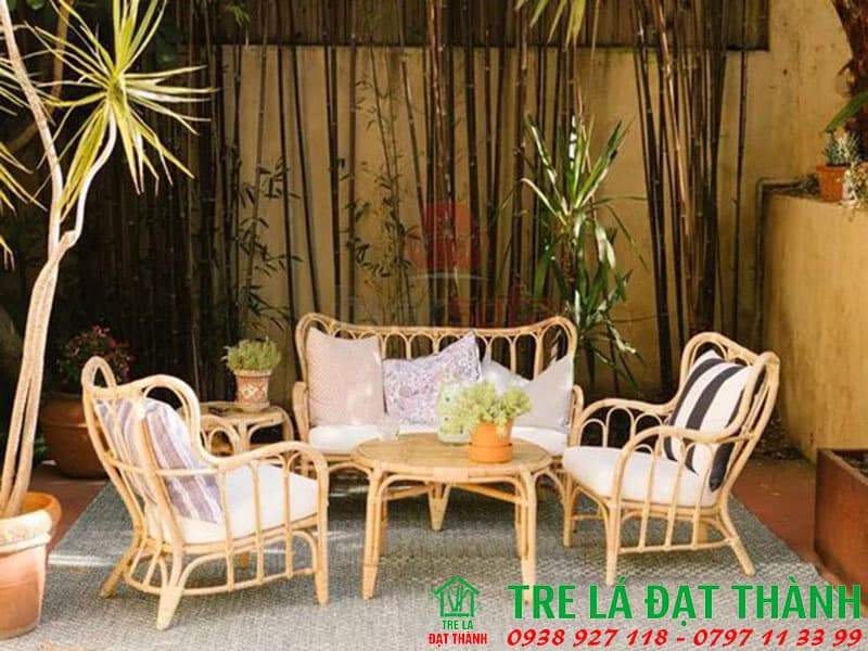 Bàn Ghế Mây Ngoài Trời - BGMNT011